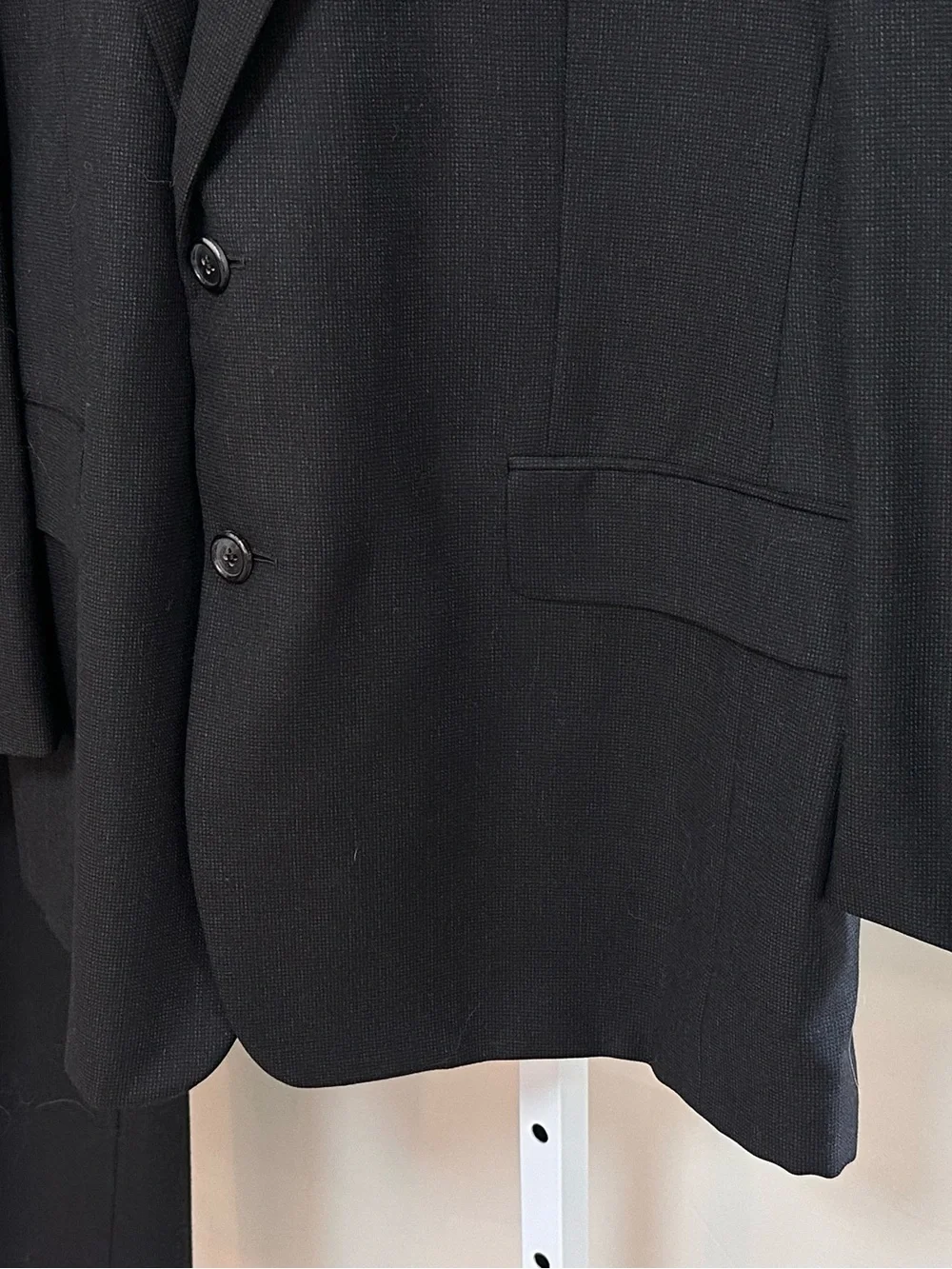 Hickey Freeman Loro Piana Super 120s Wool Suit Men’s 42S Black USA Union Made